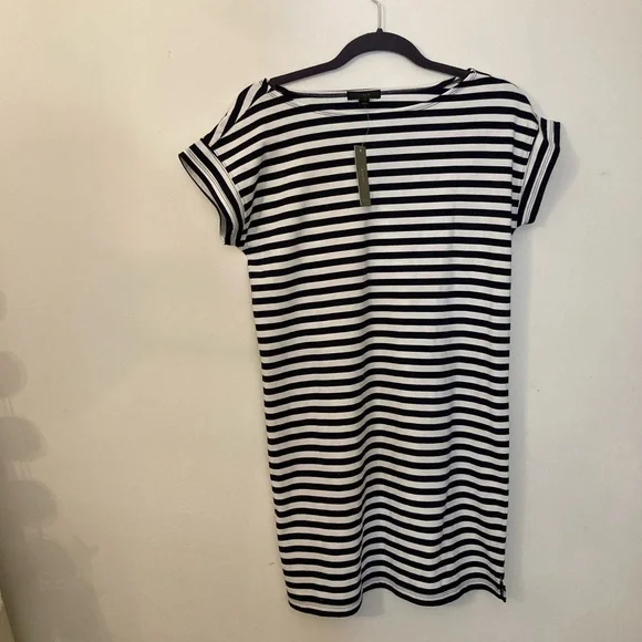 NWT J.Crew short sleeve striped cotton dress - Picture 3 of 8